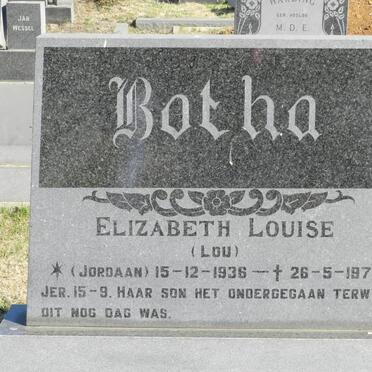 BOTHA Elizabeth Louise nee JORDAAN 1936-1978