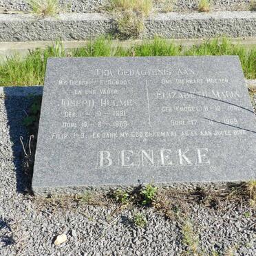 BENEKE Joseph Hulme 1891-1968 &amp; Elizabeth Maria KNOBEL 1896-1969