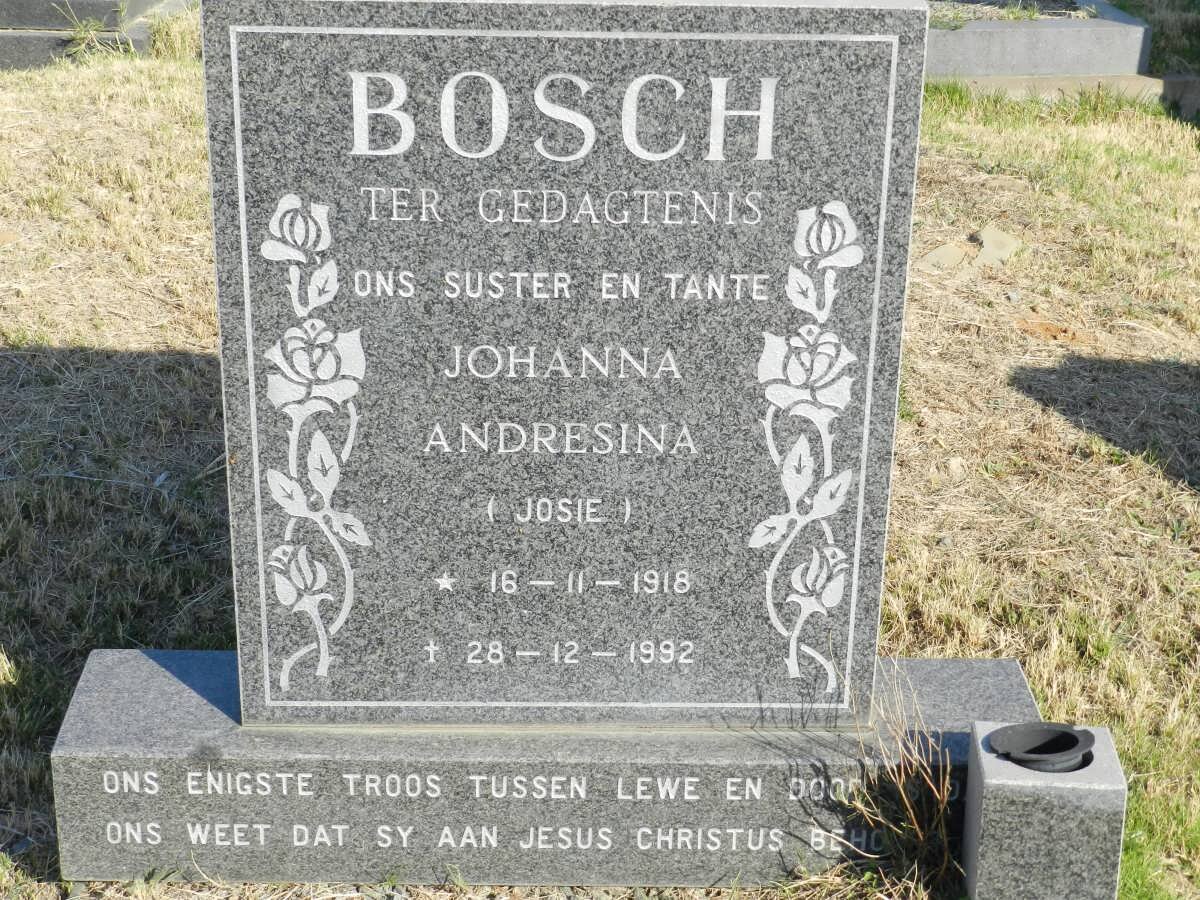 BOSCH Johanna Andresina 1918-1992