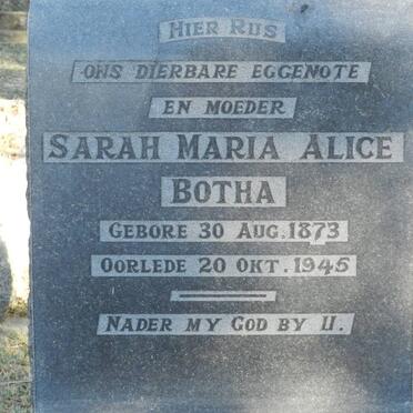 BOTHA Sarah Maria Alice 1873-1945