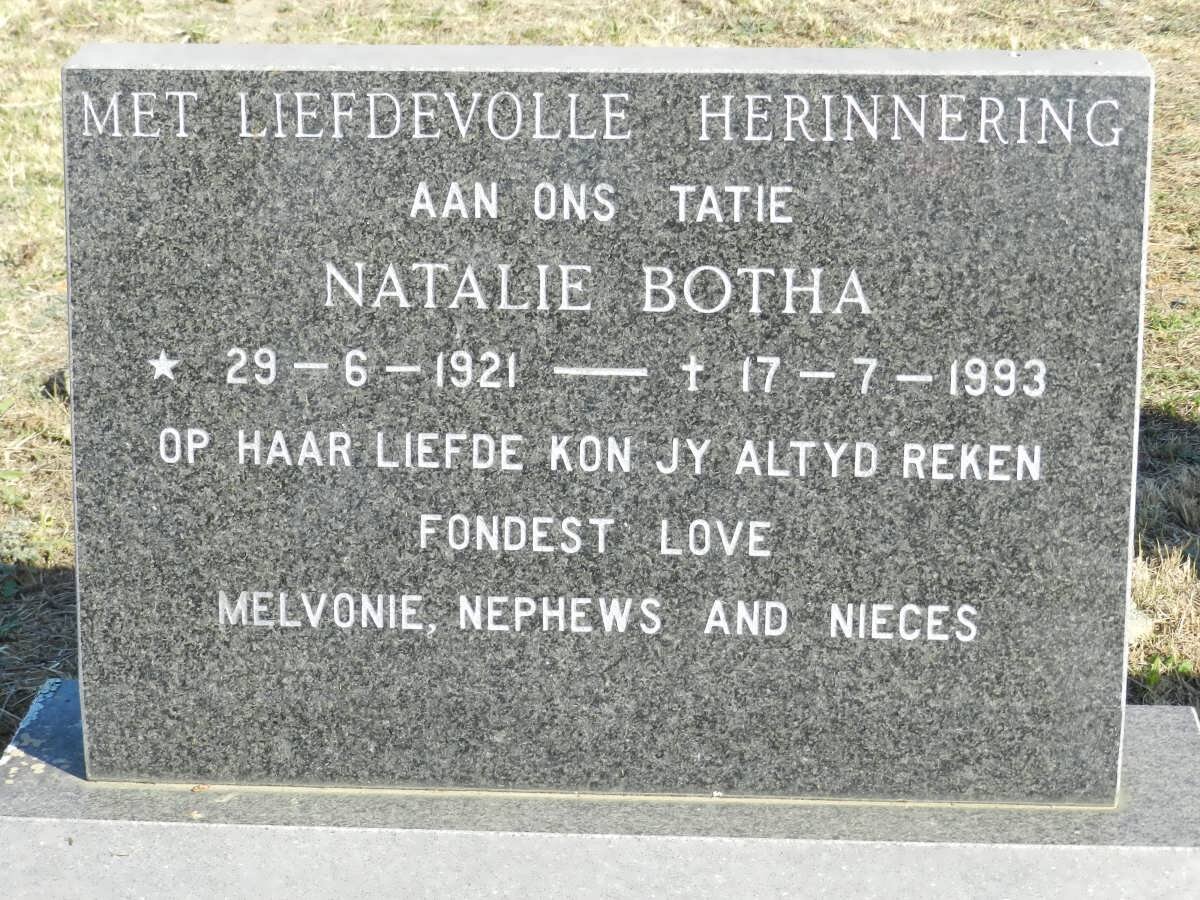 BOTHA Natalie 1921-1993
