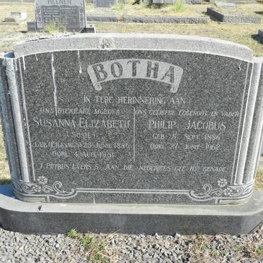BOTHA Philip Jacobus 1886-1962 &amp; Susanna Elizabeth ERASMUS 1886-1981
