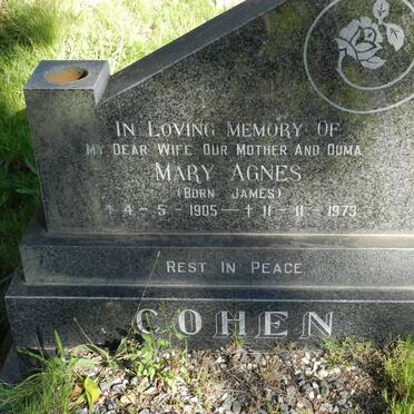 COHEN Mary Agnes nee JAMES 1905-1973
