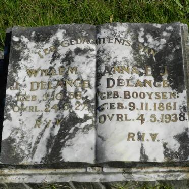 DELANGE Willem J. 1858-1927 &amp; Anna E.J. BOOYSEN 1861-1938
