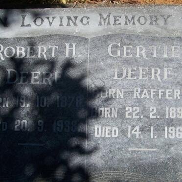 DEERE Robert H. 1878-1938 &amp; Gertie RAFFERTY 1890-1961