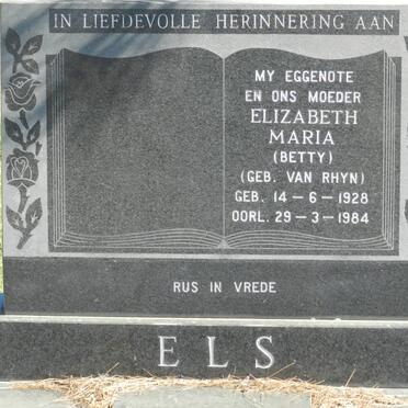 ELS Elizabeth Maria nee VAN RHYN 1928-1984