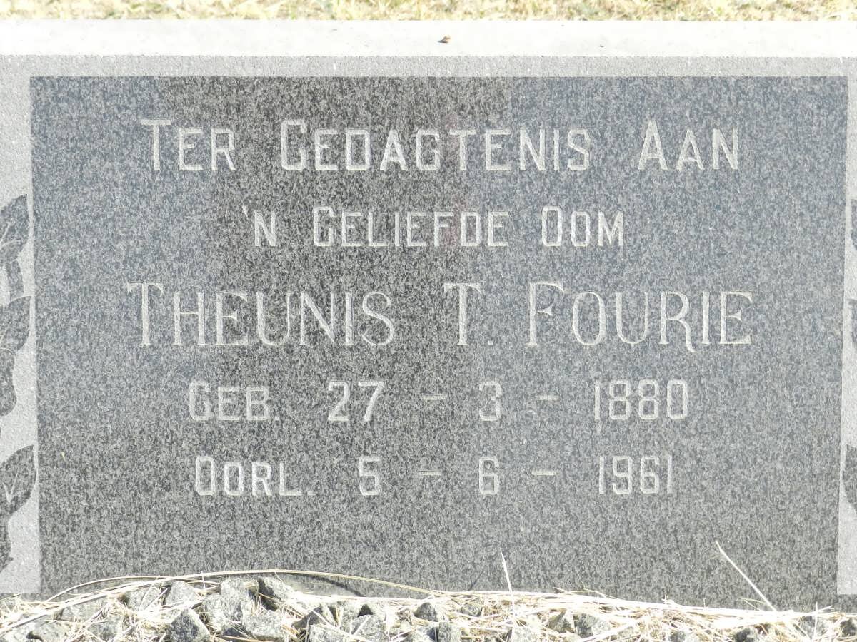 FOURIE Theunis T. 1880-1961