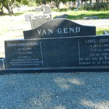 GEND Gideon Andreas Georg, van 1950-2003 :: VAN GEND Carel Gideon 1974-1995