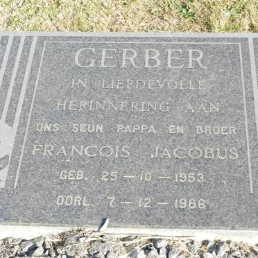 GERBER Francois Jacobus 1953-1986