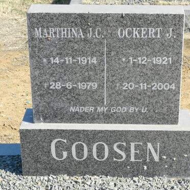 GOOSEN Ockert J. 1921-2004 &amp; Marthina J.C. 1914-1979