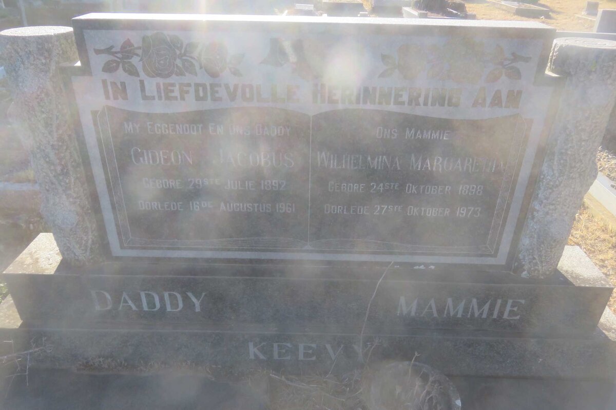 KEEVY Gideon Jacobus 1892-1961 &amp; Wilhelmina Margaretha 1898-1973