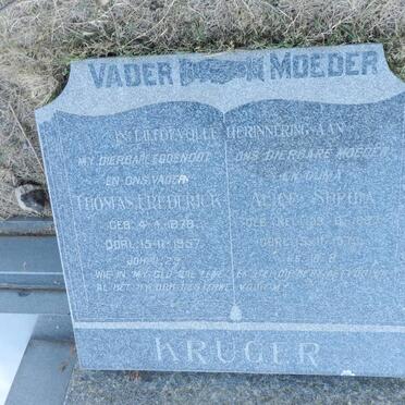 KRUGER Thomas Frederick 1878-1957 &amp; Alice Sophia NEL 1887-1973