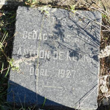 KLERK Antoon, de -1927