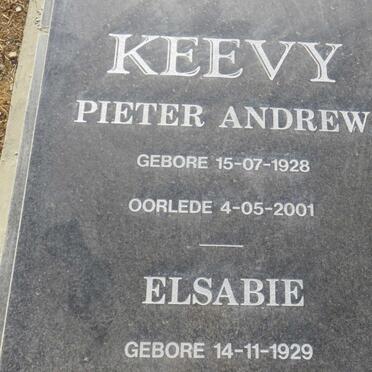 KEEVY Pieter Andrew 1928-2001 &amp; Elsabie 1929-2015 