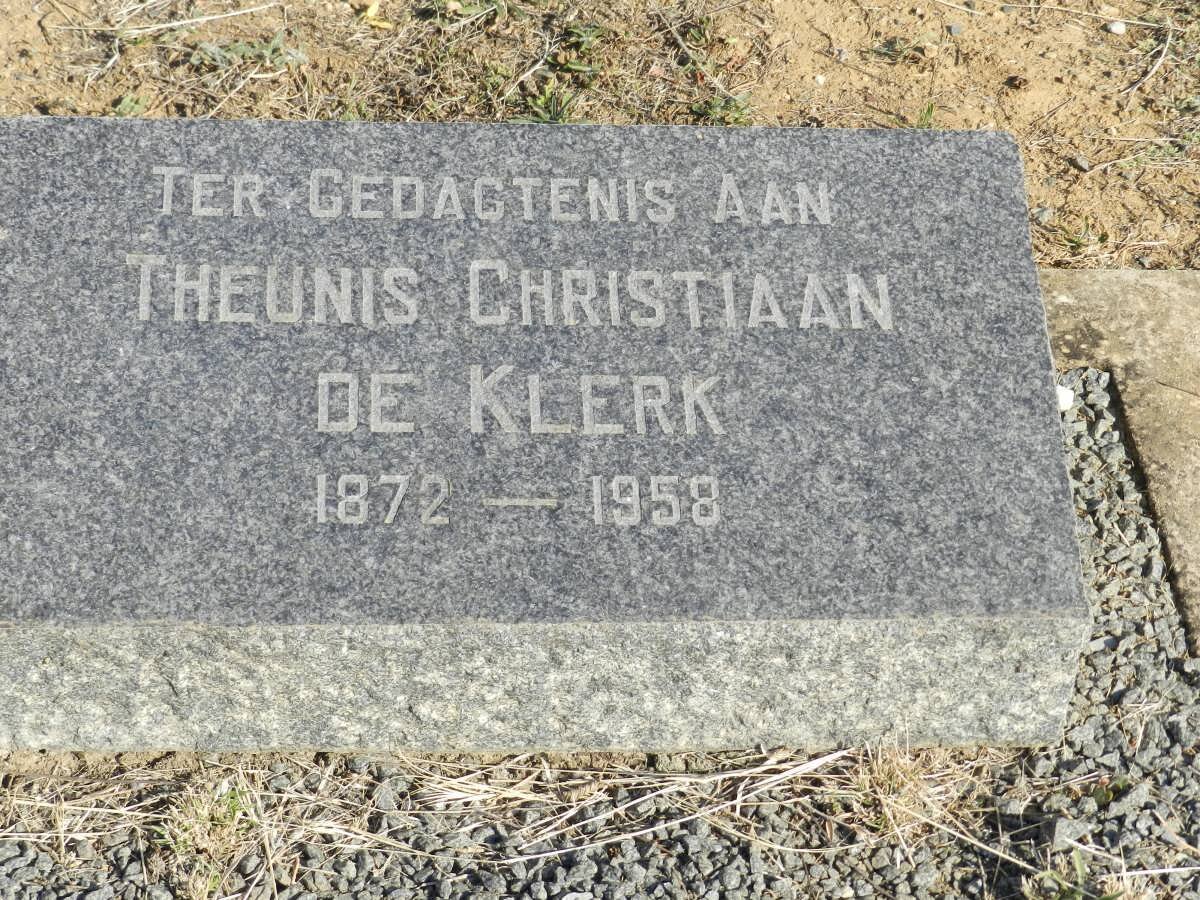 KLERK Theunis Christiaan, de 1872-1958