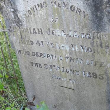 KLERK Jeremiah Jesaja, de -1895