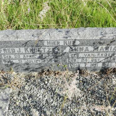 KNOETZE Fred J. 1882-1955 &amp; Anna Maria VAN EEDEN 1888-1966