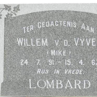 LOMBARD Willem v. d. Vyver 1891-1967