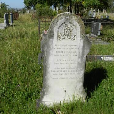 LAKE George H. -1894 &amp; Selina -1895 :: LAKE Christopher G. -1880