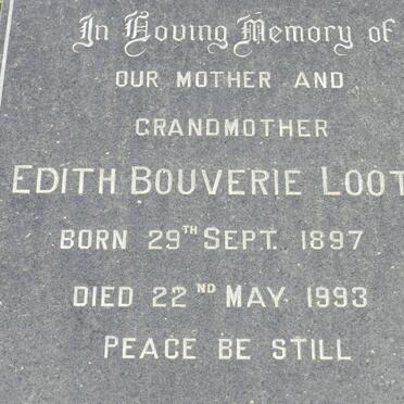 LOOTS Edith Bouverie 1897-1993