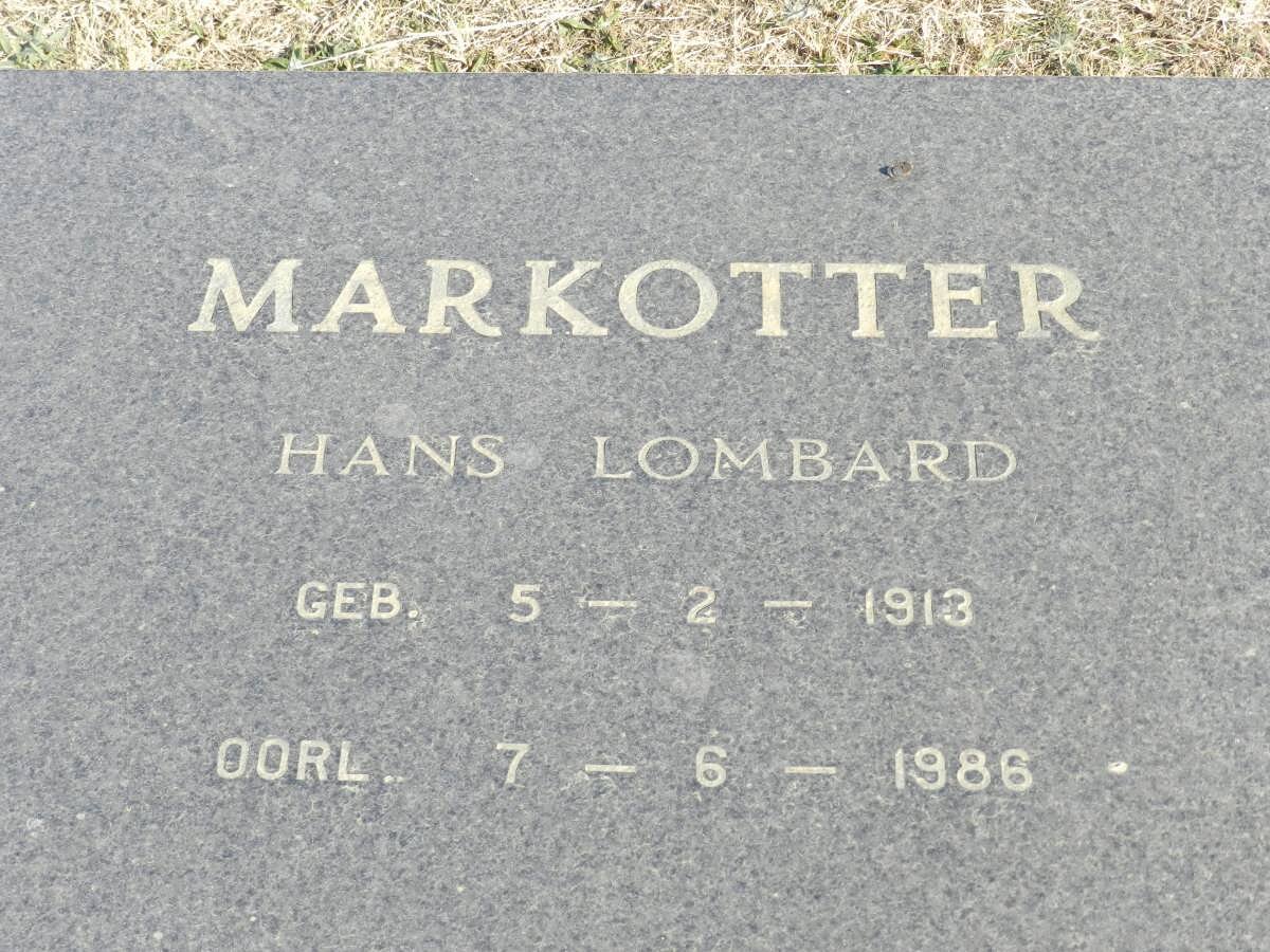 MARKOTTER Hans Lombard 1913-1986