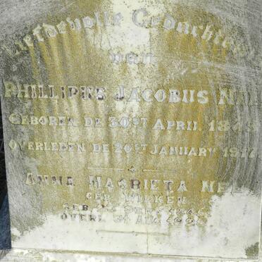 NEL Phillipus Jacobus 1845-1917 &amp; Anna Magrieta WILKEN 1845-1925