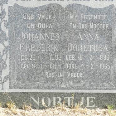 NORTJE Johannes Frederik 1898-1985 &amp; Anna Dorothea 1898-1965