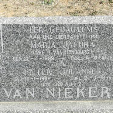 NIEKERK Pieter Johannes, van 1889-1956 &amp; Maria Jacoba J. VAN RENSBURG 1899-1979