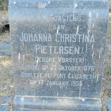 PIETERSEN Johanna Christina nee VORSTER 1876-1955