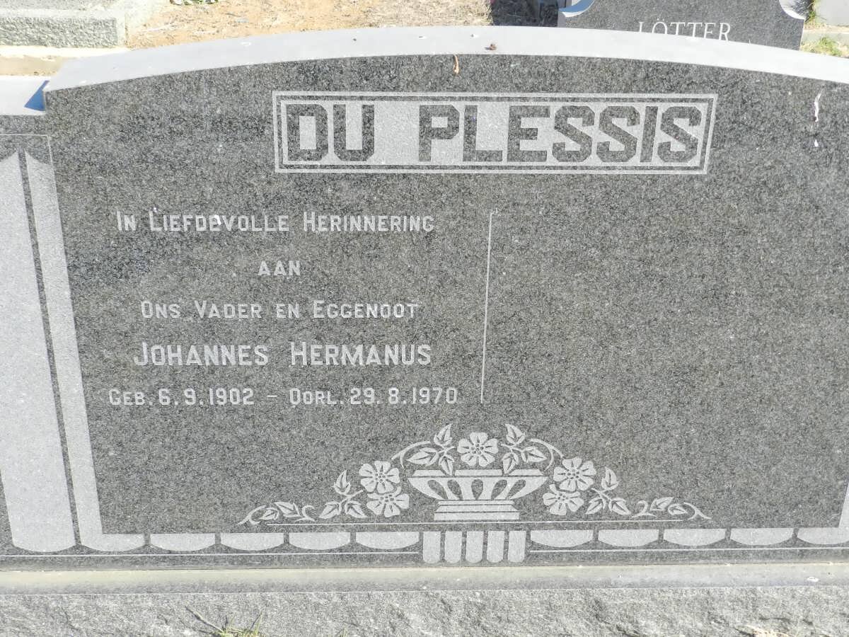 PLESSIS Johannes Hermanus, du 1902-1970