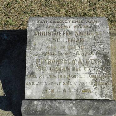 SCHOEMAN Christoffel Andreas 1827-1921 &amp; Petronella Aletta COETZEE 1833-1895
