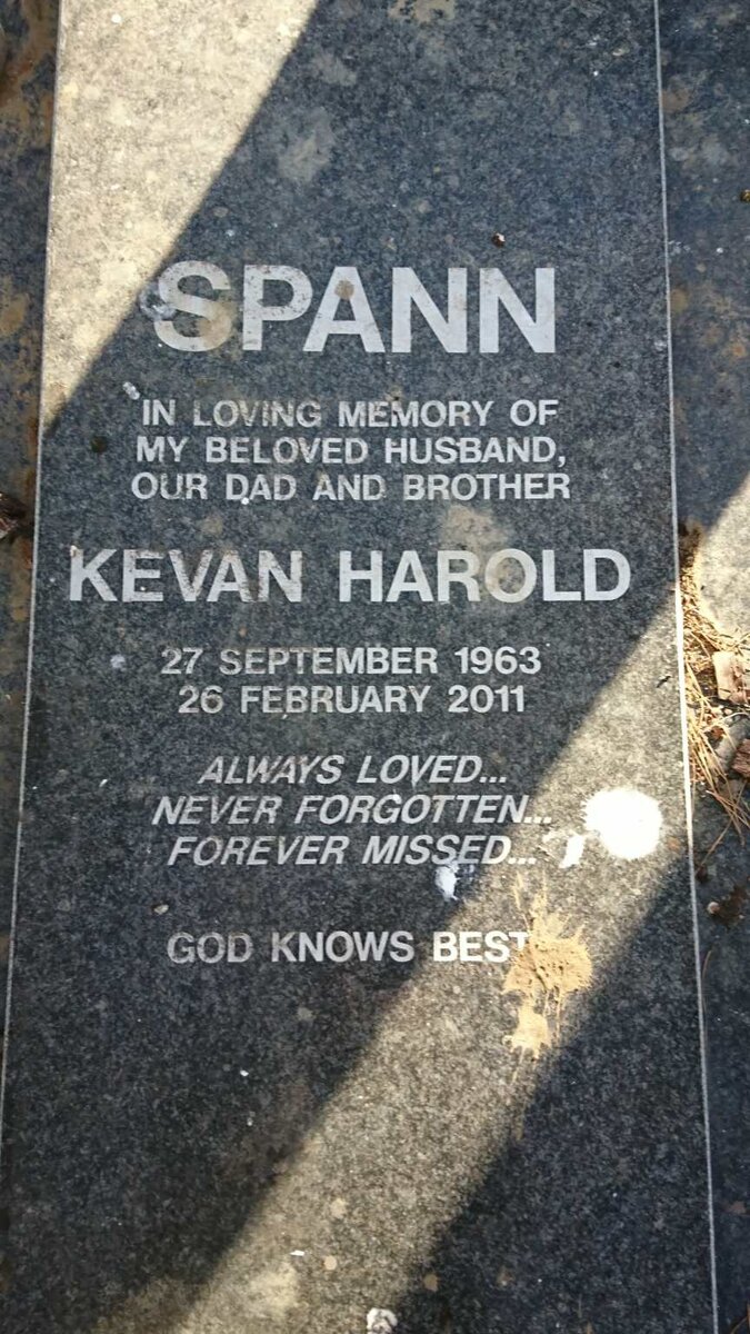 SPANN Kevan Harold 1963-2011