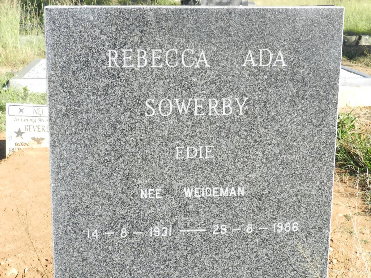 SOWERBY Rebecca Ada nee WEIDEMAN 1931-1986