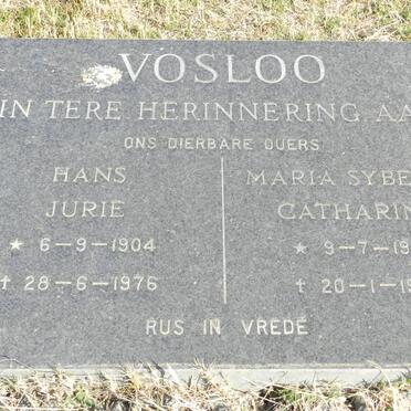 VOSLOO Hans Jurie 1904-1976 &amp; Maria Sybella Catharina 1909-1996