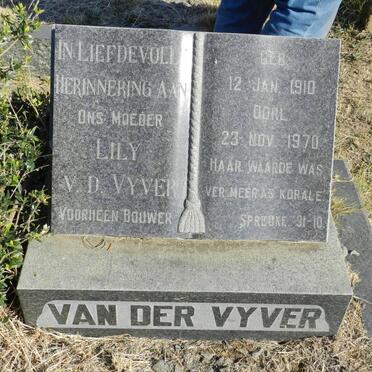 VYVER Lily, van der voorheen BOUWER 1910-1970
