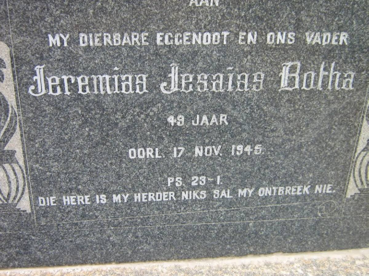 BOTHA Jeremias Jesaias -1945