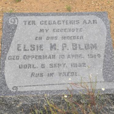 BLOM Elsie M.P. nee OPPERMAN 1914-1952