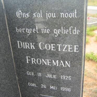 FRONEMAN Dirk Coetzee 1925-1996