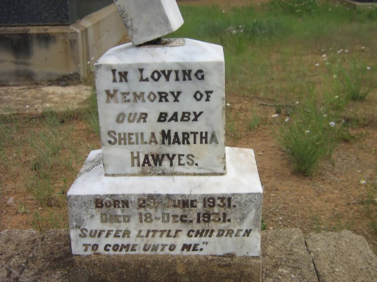 HAWYES Sheila Martha 1931-1931