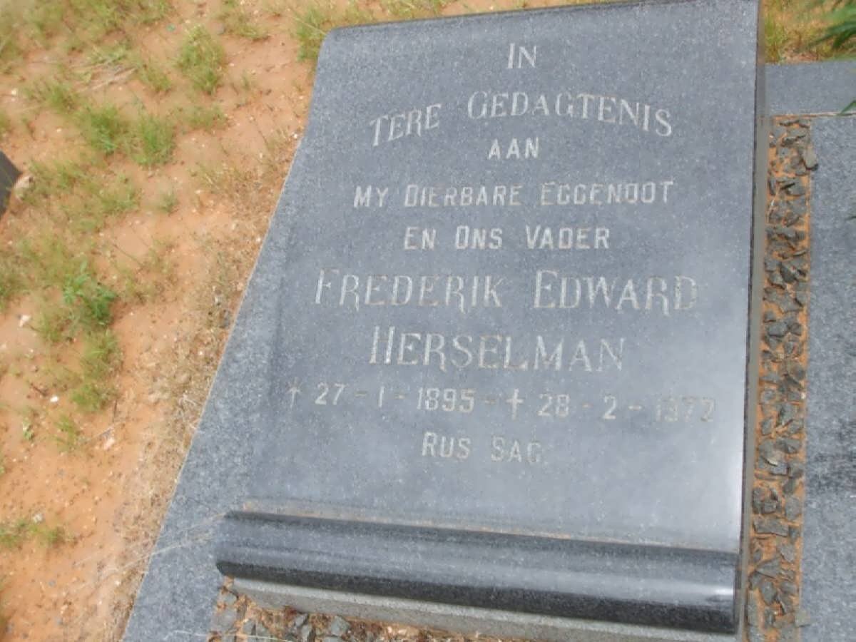 HERSELMAN Frederik Edward 1895-1972