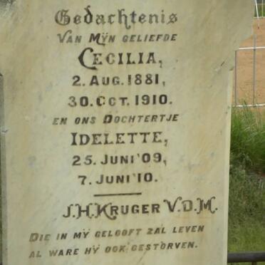 KRUGER Cecilia 1881-1910 :: KRUGER  Idelette 1909-1910