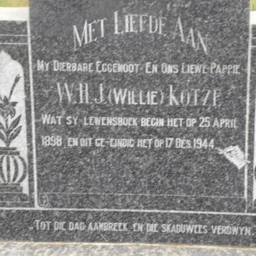 KOTZE W.H.J. 1898-1944