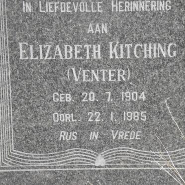 KITCHING Elizabeth nee VENTER 1904-1985
