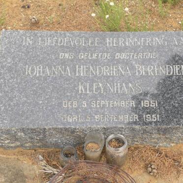 KLEYNHANS Johanna Hendriena Berendiena 1951-1951