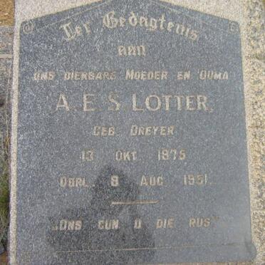 LOTTER A.E.S. nee DREYER 1875-1951