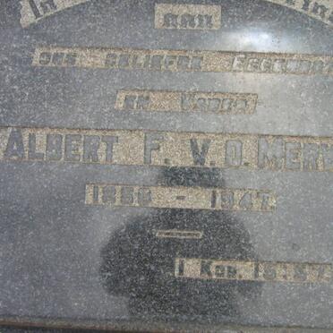 MERWE Albert F., v.d. 1886-1947