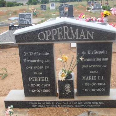 OPPERMAN Pieter 1929-1989 &amp; Marie C.L. 1934-2001
