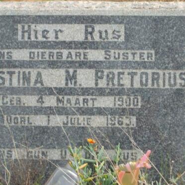 PRETORIUS ?ristina M. 1900-1963