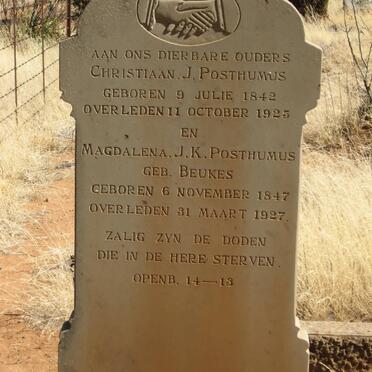 POSTHUMUS Magdalena J.K. nee BEUKES 1847-1927