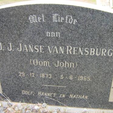 RENSBURG J.J., Janse van 1873-1965